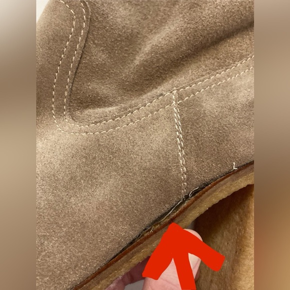 Joe Fresh Leather Suede Bootie Brown Foldable Sherpa Chunky Block Heel Boots - 9 - Picture 13 of 13